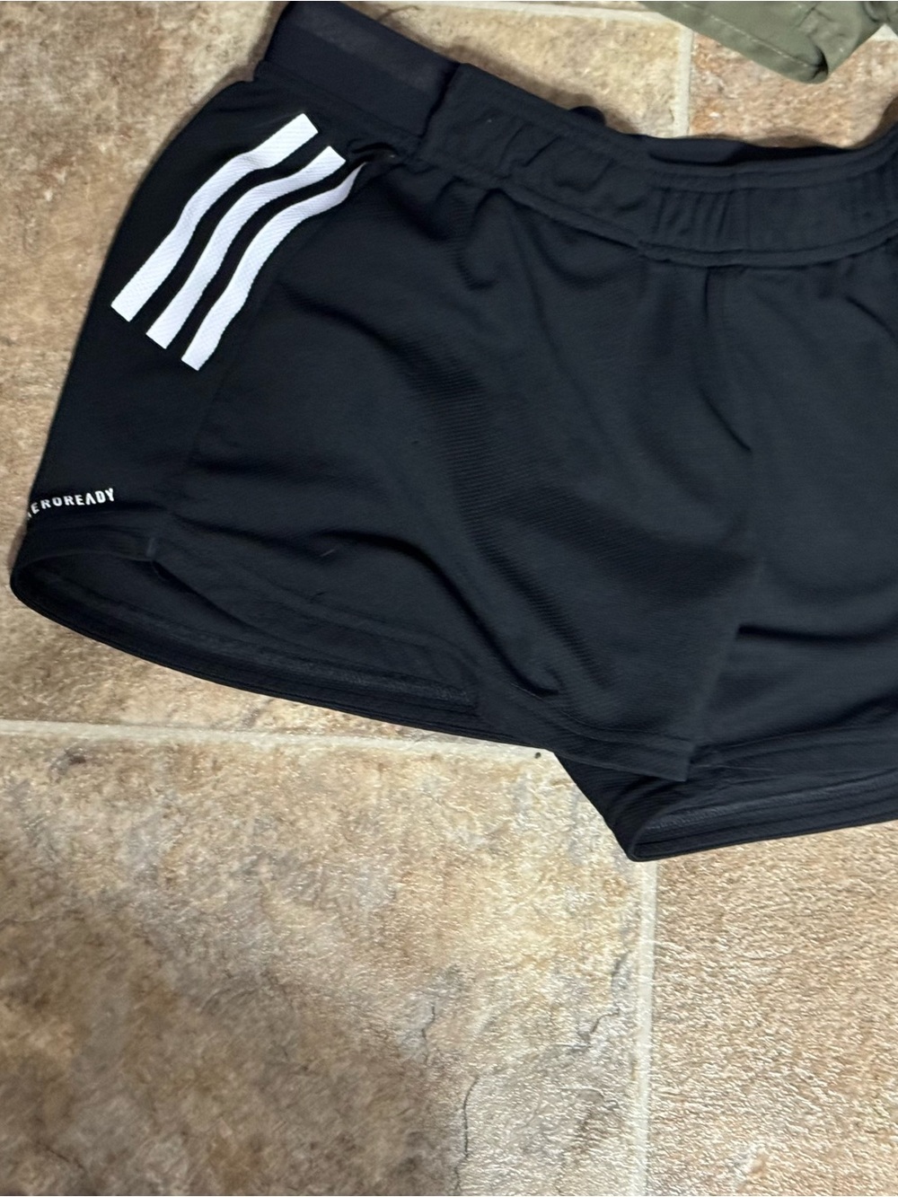 adidas Black Athletic Shorts with White Three-Stripe Accent